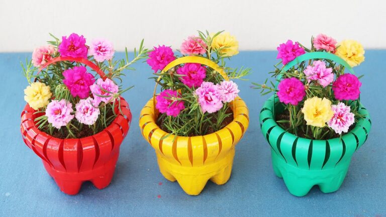 10 idee creative per riciclare bottiglie di plastica in vasi fioriti!